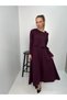 Women's Long Sleeve Crop Top and Dress Two-Piece Set