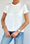 White Women's V-Neck Basic T-Shirt - 3