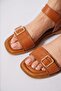 Resare Single Strap Buckle Genuine Leather Women's Sandals Tan Skin - 6