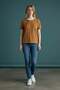 Women's Crew Neck Tobacco Color T-Shirt - 7943 - 3