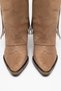 Mink Camel Matte Suede Tasseled Trousers Metal Toe Western Cowboy Knee-Length Boots - 4