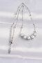 316L Steel Chain Silver Color Row Pearl Stone Necklace - 2