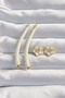 Brass Cream Color Botega Earrings - 3