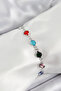 Brass Silver Color Mixed Color Zircon Stone Women's Bracelet