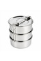 3-Piece Metal Bowl Set - Stainless Steel - 16 cm