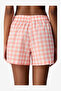 Women Cozy Club Gingham Pink Shorts - 2