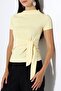 Women's Oysho Side Tie Detailed Short Sleeve Blouse - 6