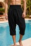 Şalvar Men's Swim Shorts |   Below-Knee Sea Pool Shorts with Inner Tights - Rks-012-26 Black