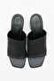 Heels 2641 - Textured Wide Band Black Straw Women's Heels - 2