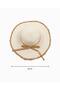 Women's Wide Brim Straw Beach Hat with Tasseled Edge and Knitted Bow Detail 45 cm – Cream - 2