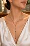 Luxurious Zircon Stone Figured Flashy Y Necklace