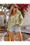 New Season Summer Cardigan with Lace Front in Thin Fabric - 3