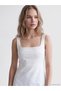 Ozmarka New Season White Square Neck A-Line Mini Jean Dress - 2