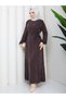 İpek Kupra Pearl Detailed Patterned Dress - 6