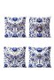 Tile Embroidered Flying Pattern 4-Piece Throw Pillow Cover Set - 3