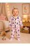 100% Cotton Long Sleeve Buttoned Seasonal Panda Patterned Soft Textured Bottom and Top Unisex Baby Pajama Set for Girls and Boys