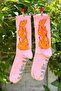 Unisex Pink Flame Patterned Colorful Socks - 2