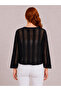 Women's Black Knitted Lace-Up Cardigan - 2