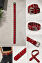 Eyelet Detail Unisex Red Belt - 2