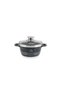 Life Smile 16 cm Oven-Safe Granite Coating Cooking Pot with Glass Lid Beige/Black/Gray - 2