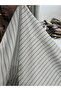 Fabric Viscose Shirt Tunic Dress White Background with Brown Stripes - 4