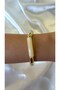 Women's Gold and Cream Color Modern Elastic Bracelet