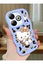 Infinix Hot 40I Compatible Case Camera Protector Blue Silicone Couple Phone Case Kitty Pattern