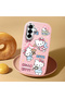 Samsung Galaxy A56 Compatible Case with Camera Protector Pink Silicone Couple Phone Case with Kitty Pattern - 2