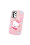 Samsung Galaxy A32 Compatible Case Camera Protector Pink Silicone Couple Phone Case with Kitty Pattern - 3