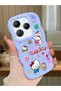 Infinix Hot 40 Pro Compatible Case Camera Protector Blue Silicone Couple Phone Case Kitty Pattern