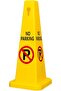 No Parking Cone | Yellow No Parking Sign with 4 Sides View | Easily Noticable No Parking Sign 68x28x28 cm