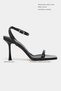 Taki Black Patent Leather Women's Thin Heeled Shoes with Ankle Belt Detail - 2
