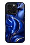 iPhone 16 Pro Royal Sapphire Flow Design Glossy Phone Case