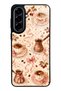 Samsung A57 Glossy Phone Case with Blush Coffee Bow Design