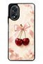 Oppo A38 Glossy Phone Case with Cherry Pearl Ribbon Design