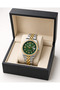 Serpent Green 41 mm Green Dial Gold Steel Band Calendar Unisex Quartz Wristwatch - 6