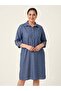 Tolga Saraçoğlu Stripe Detailed Three-Quarter Sleeve Dress 40212 - 2