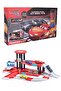 McQueen Parking Lot Game with 4 Multicolor Car Models – Multi-Level Parking Garage Toy Playset