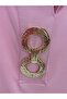 Plus Size Polo Collar Metal Accessory Detailed Comfortable Fit Women's Blouse - 4