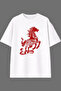 Running Horse Design Pre-Printed White Oversize T-Shirt