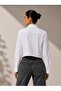 Women's White Stone Tassel Shoulder Detailed Crop Shirt - 3