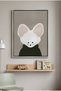 Minimalist White Mouse Kids Wall Art | Portrait Framed Canvas Print | Luxury Modern Decor for Kids Room