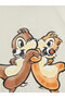 Beige Chip and Dale Printed Cotton Women's T-Shirt - 7