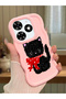 Tecno Spark 20 Compatible Case Camera Protector Pink Silicone Couple Phone Case Cat Pattern