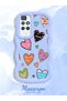 Redmi 10 Compatible Case Camera Protector Blue Silicone Couple Phone Case Heart Pattern - 2