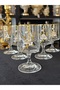 BOHEMIA CRYSTAL, PEARL-EMBELLISHED, BRONZE-TONE, GOLD-GILT DETAILED MEŞRUBAY-T COFFEE-SIDE WATER GLASS 140 ML - 2