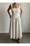 Waist Flounce Poplin Midi Dress - 7