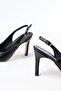 Zri̇n-1153 Exclusive Black Daily Open Back 9 cm Heeled Shoes - 6
