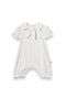 Baby Girl Cotton Ecru Bow Collar Short Jumpsuit - 4