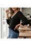 Women's long sleeve v-neck aerobin blouse - 2